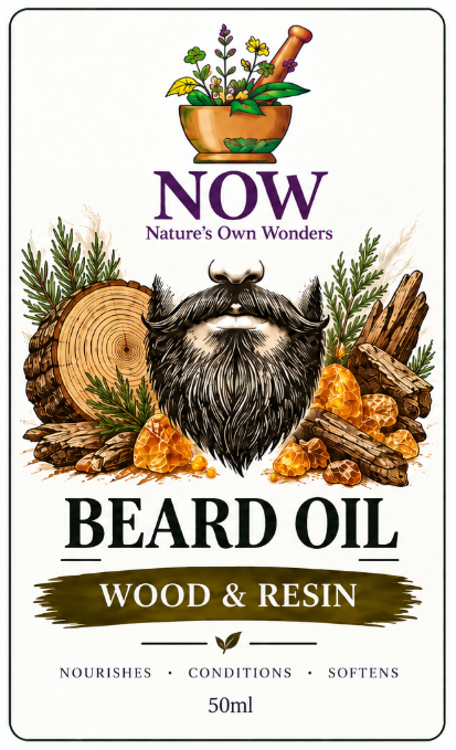 Natural Beard Oil for Men | Wood & Resin | 50ml